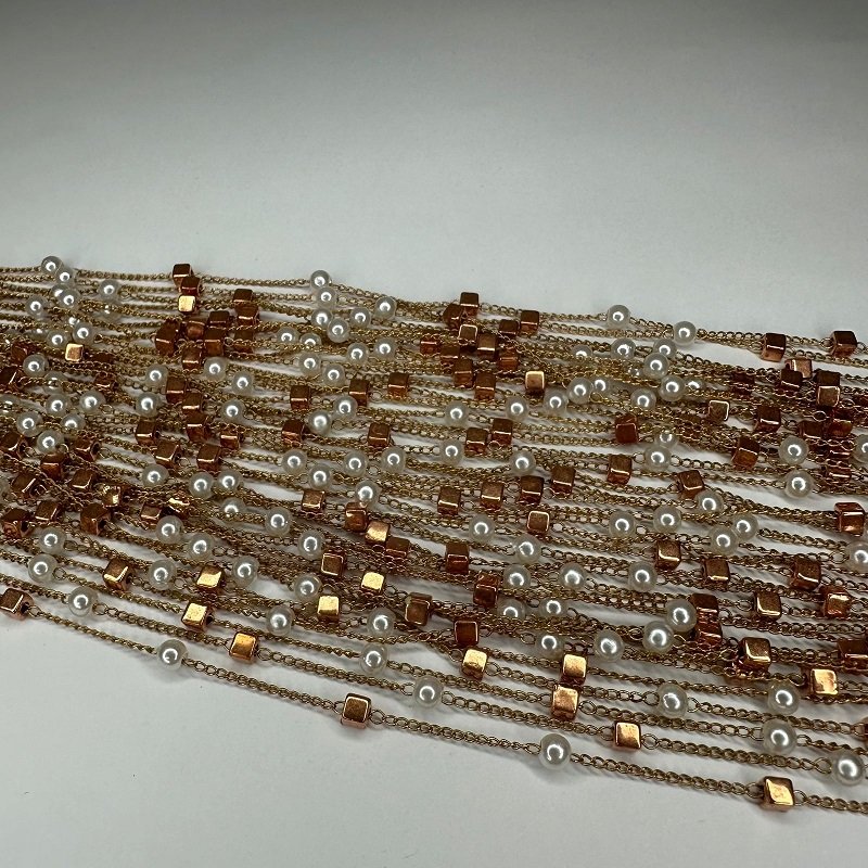 CORRENTE ABS QUADRADA C/ PEROLA 3MM